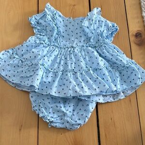 Janie and Jack Blue Dress and Bloomers size 12-18 months
